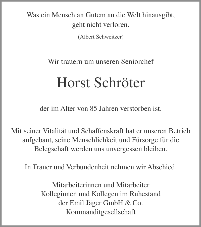  Traueranzeige für Horst Schröter vom 10.08.2013 aus Münstersche Zeitung und Grevener Zeitung