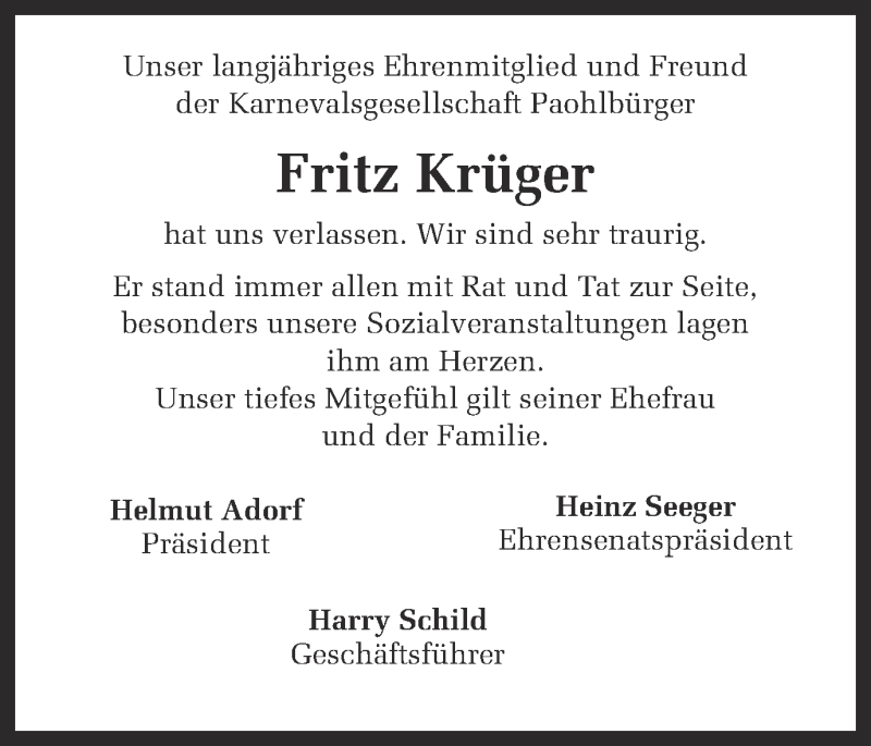  Traueranzeige für Fritz Krüger vom 09.10.2013 aus Münstersche Zeitung und Grevener Zeitung