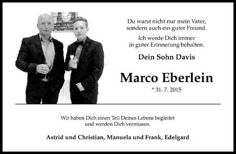  Traueranzeige für Marco Eberlein vom 05.08.2015 aus Westfälische Nachrichten
