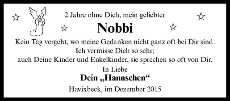  Traueranzeige für Norbert Wick vom 05.12.2015 aus Westfälische Nachrichten