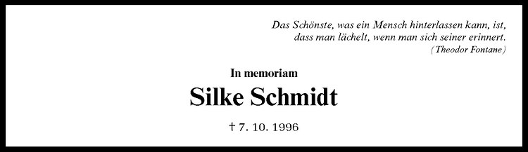  Traueranzeige für Silke Schmidt vom 08.10.2012 aus Westfälische Nachrichten