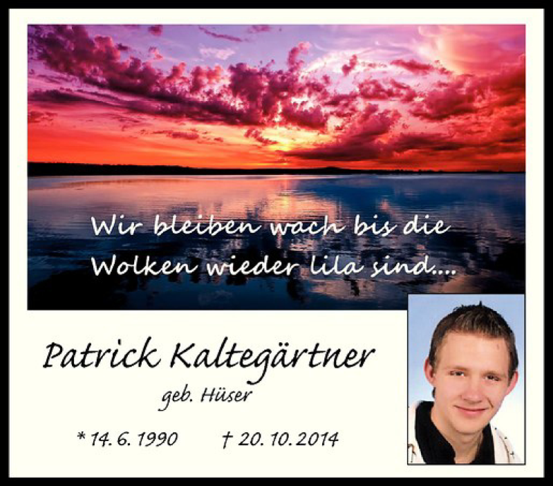  Traueranzeige für Patrick Kaltegärtner vom 20.10.2016 aus Westfälische Nachrichten