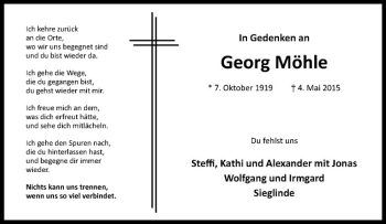Anzeige von Georg Möhle von Westfälische Nachrichten