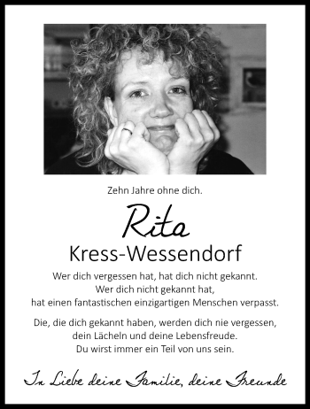 Anzeige von Rita Kress-Wessendorf 