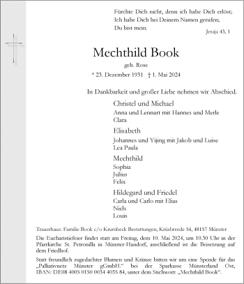 Anzeige von Mechthild Book 